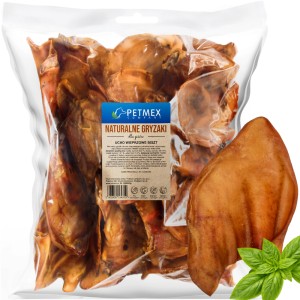Przysmak, naturalny gryzak dla psa Ucho Wieprzowe XL Petmex 50 szt.