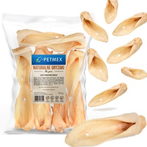 Przysmak, naturalny gryzak dla psa Ucho Baranie Białe Petmex 10 szt.