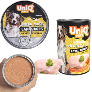 Karma mokra dla Psa, puszka UniQ Pets Royal Chicken Kurczak 375g