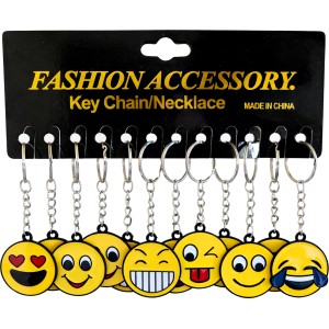 Brelok, breloczek do kluczy emotka, emoji, różne wzory 12 szt.