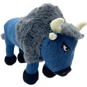 Zabawka pluszowa dla psa z piszczałką Bizon Squeakies Niebieski UniQ Pets