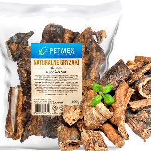 Przysmak, naturalny gryzak dla psa Płuco, Płuca Wołowe Petmex 100g