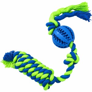 Zabawka, szarpak dla psa Piłka Dental Na Sznurku Ropy Niebieska UniQ Pets