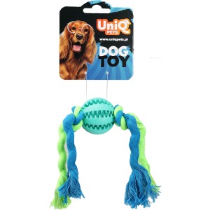 Zabawka, szarpak dla psa Piłka Dental Na Sznurku Ropy Turkusowa UniQ Pets