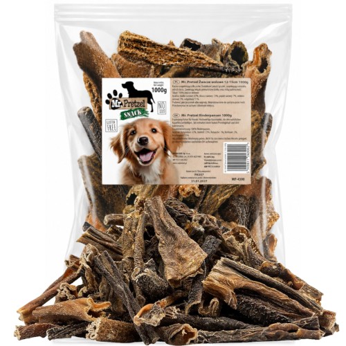 Żwacze Wołowe dla Psa Naturalny Suszony Przysmak Mr. Pretzel 1kg