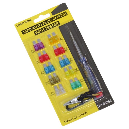 Bezpieczniki samochodowe duże płytkowe Uni (Normal) 10 szt. + próbnik