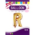 Balon foliowy złoty 40cm litera literka R