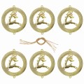 Ozdoby zawieszki na choinkę Renifery 6szt. Złote