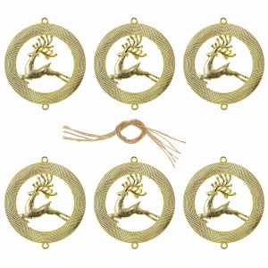 Ozdoby zawieszki na choinkę Renifery 6 szt. Złote