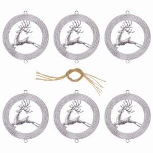 Ozdoby zawieszki na choinkę Renifery 6 szt. Srebrne