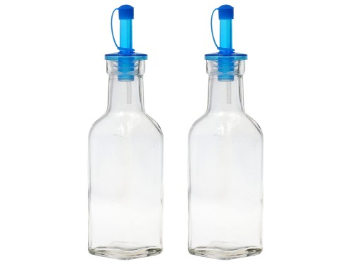 Butelka z dozownikiem na oliwę, ocet 2 szt. Niebieska