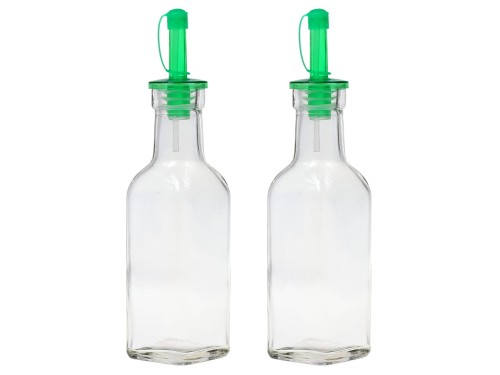 Butelka z dozownikiem na oliwę, ocet 2 szt. Zielona