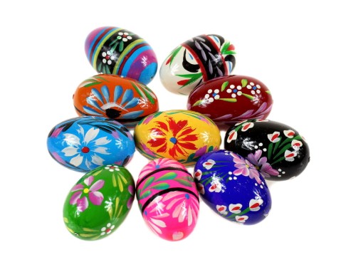 Pisanki wielkanocne drewniane duże 6 cm